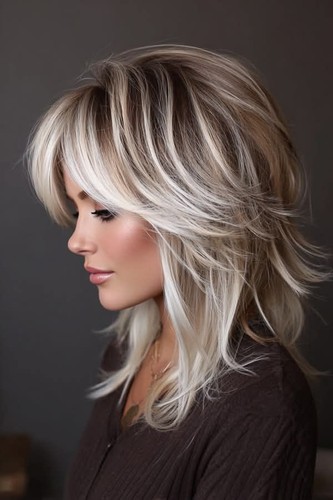 Shaggy brown with blonde - brown,