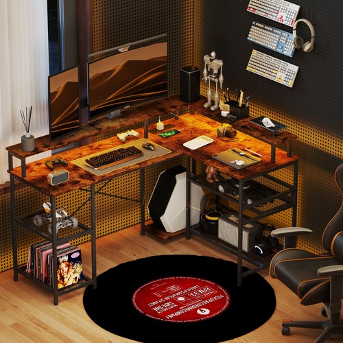 Shaped desk with - l,