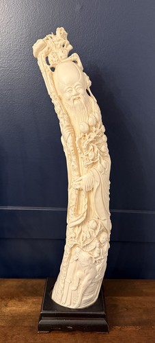 Vintage faux ivory elephant - ivory,