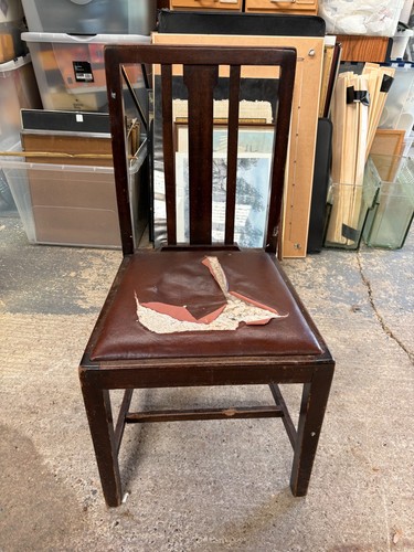 Brown wood dining chair faux - wood,
