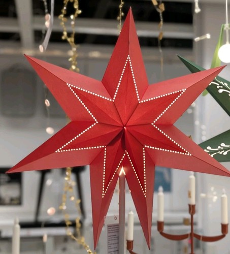 Ikea strala red paper - red, star