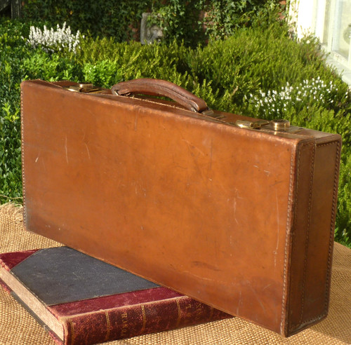 Vintage leather suitcase - vintage,