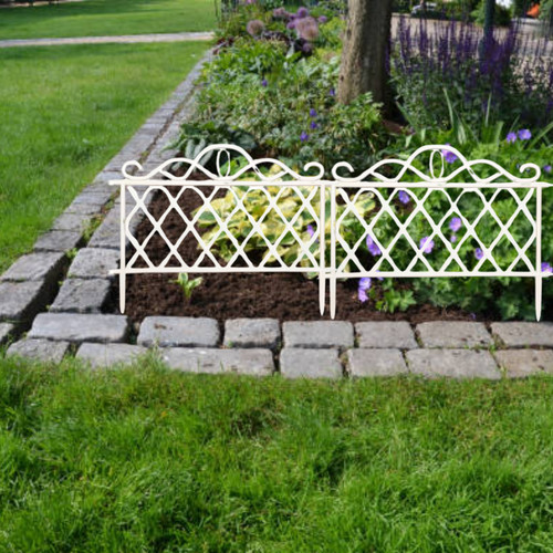 Flexible white garden edging - white,