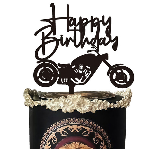 Motorbike birthday cake topper - cake,