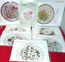 ASSORTED FLORAL EMBROIDERY KITS - CRAFTS