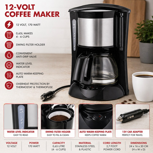 12v coffee maker travel kettle - 12v,