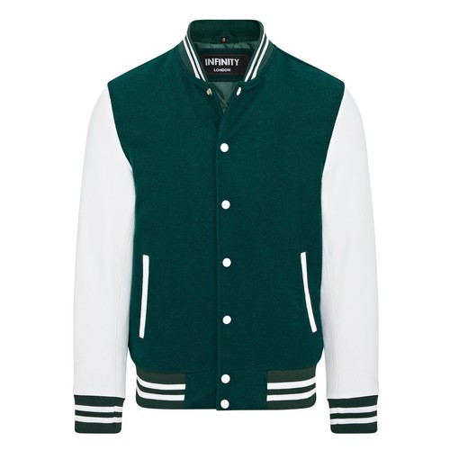 Green letterman baseball wool - letterman,