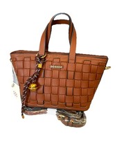 BESSIE TAN COLOUR STUNNING NEW SEASONS GRAB BAG BASKET WEAVE DESIGN QUALITY 100%