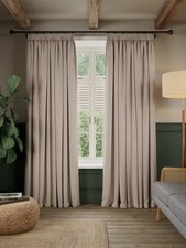 John Lewis Brushed Blackout Pencil Pleat Curtains 228 x 228cm - Alabaster (Mark)