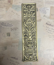 Reclaimed Solid Brass Door Finger Plates Antique brass finish Large Oblong Cast