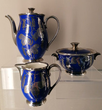 SMP Veyhl Zeh Scherzer Art Nouveau Jug Centerpiece Silver Silver Overlay