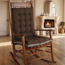 Non-Slip Rocking Chair Cushion Extra Large Chair Pads with High Back Linen Cu...