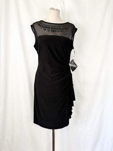 Richards black beaded mesh - black,