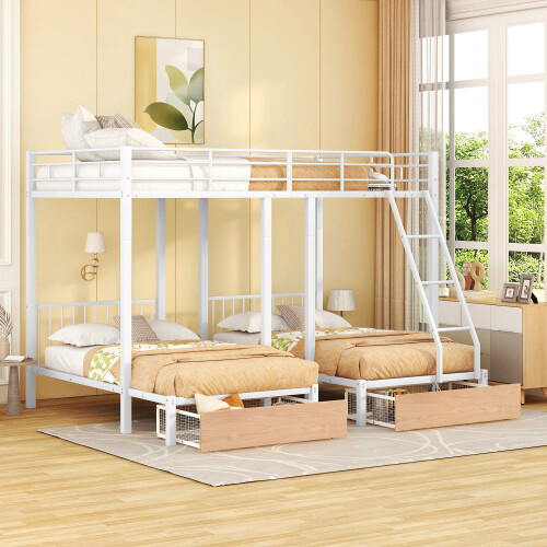 Metal triple bunk - bunk, beds