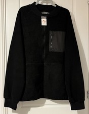 *Primark* Black ‘Teddy’ Fleece Zip Front Cardigan Size XL *New With Tag*
