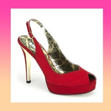 PLEASER BURLESQUE HEELS RED