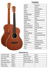Guitar, Tanglewood, Electro Acoustic Parlour Size, Model No TE8EBL Great Player.