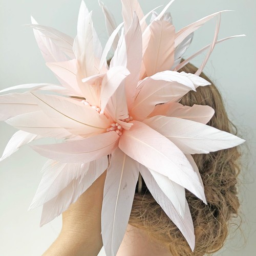 Beaded goose feather flower - goose,