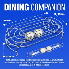 DOUBLE FOOD DISH CHROME WARMER