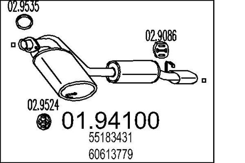 Mts 94100 muffler exhaust - mts, 01.94100