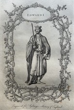 1773 Edward I, King Of England 1239 - 1307 Original Antique Print