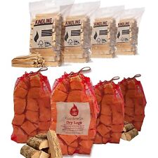 Kiln Dried Logs Fire Wood 20kg Hardwood HOT Burning 60L Stove Firewood Kindling