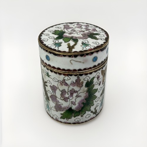 Chinese cloisonné lidded - chinese, jar