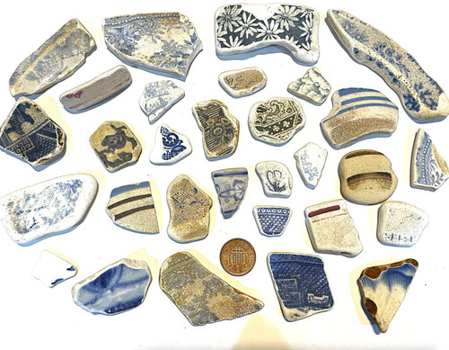 English sea pottery - , pieces
