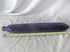 Antique Victorian Nailsea Bristol Blue Glass Rolling Pin 33cm