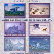 IRISH CELTIC LANDSCAPES SET 1. 6 Art Prints by Jim FitzPatrick. A4 11"x8" 