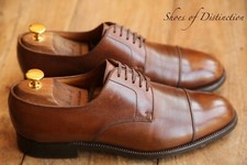 J.M. Weston Tan Brown Leather Derby Shoes Men's UK 8 E US 9 EU 42 Vintage