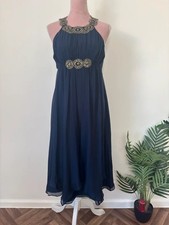 Monsoon 100% Silk Navy Dress