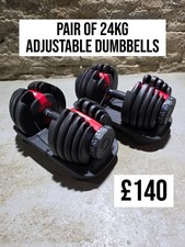 Adjustable Dumbbells 24kg Set Home Gym Hand Weights Exercise Fitness