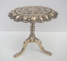 Old Antique Victorian Brass Fireside Trivet Kettle Stand