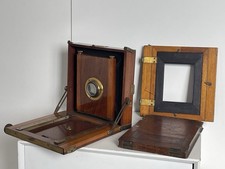 Antique John Piggott Folding Field Camera Parts & Plate-Vintage Photography.