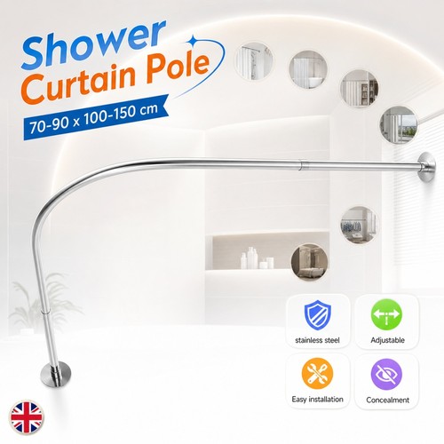 Shaped shower curtain - shower, rod