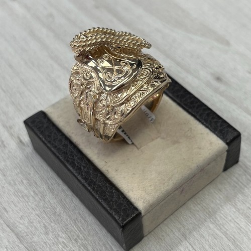 Gold saddle ring - gold,