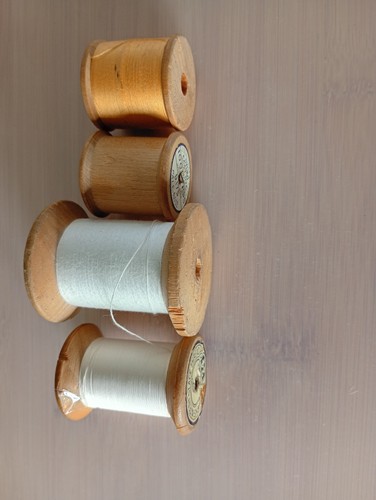 Vintage wooden cotton reels - cotton,