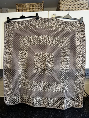 Crochet handmade beige square - handmade,