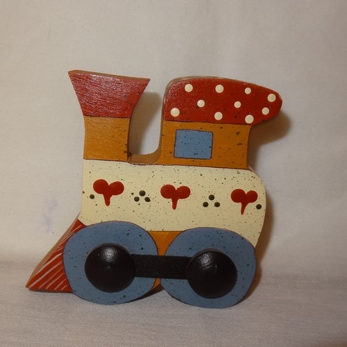 Vintage wooden train - train, table