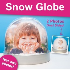 Personalised Photo Snow Globe Gift – Custom Picture Xmas Keepsake – Made in UK