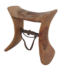 African Karamojong Wooden Headrest Neckrest Hand Carved Tribal Art Laburnum