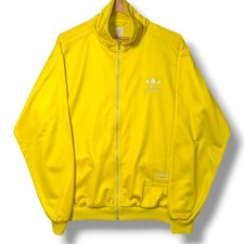Adidas Chile 62 Track Jacket Mens XL Yellow Tracksuit Top Wet Look Originals