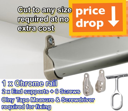 Wardrobe rail oval chrome - wardrobe,