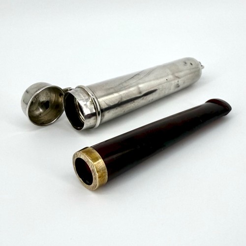 Antique silver cased cheroot - silver,