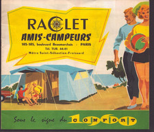 PARIS (XII°) CAMPING TENT FACTORY "Charles RACLET" Catalogue in 1960