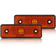 2x Amber LED Side Marker Light Reflector 12v 24V Waterproof Truck Trailer Lamp