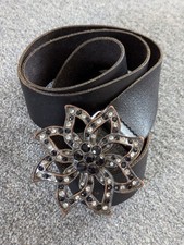 Embellished Buckle Leather