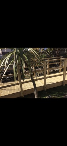 Wooden bridge garden - wooden,