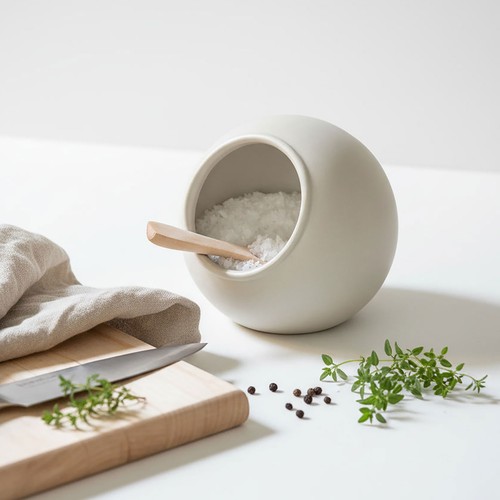 Classic white ceramic salt - classic,